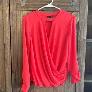 Ro & De Red Drape Blouse